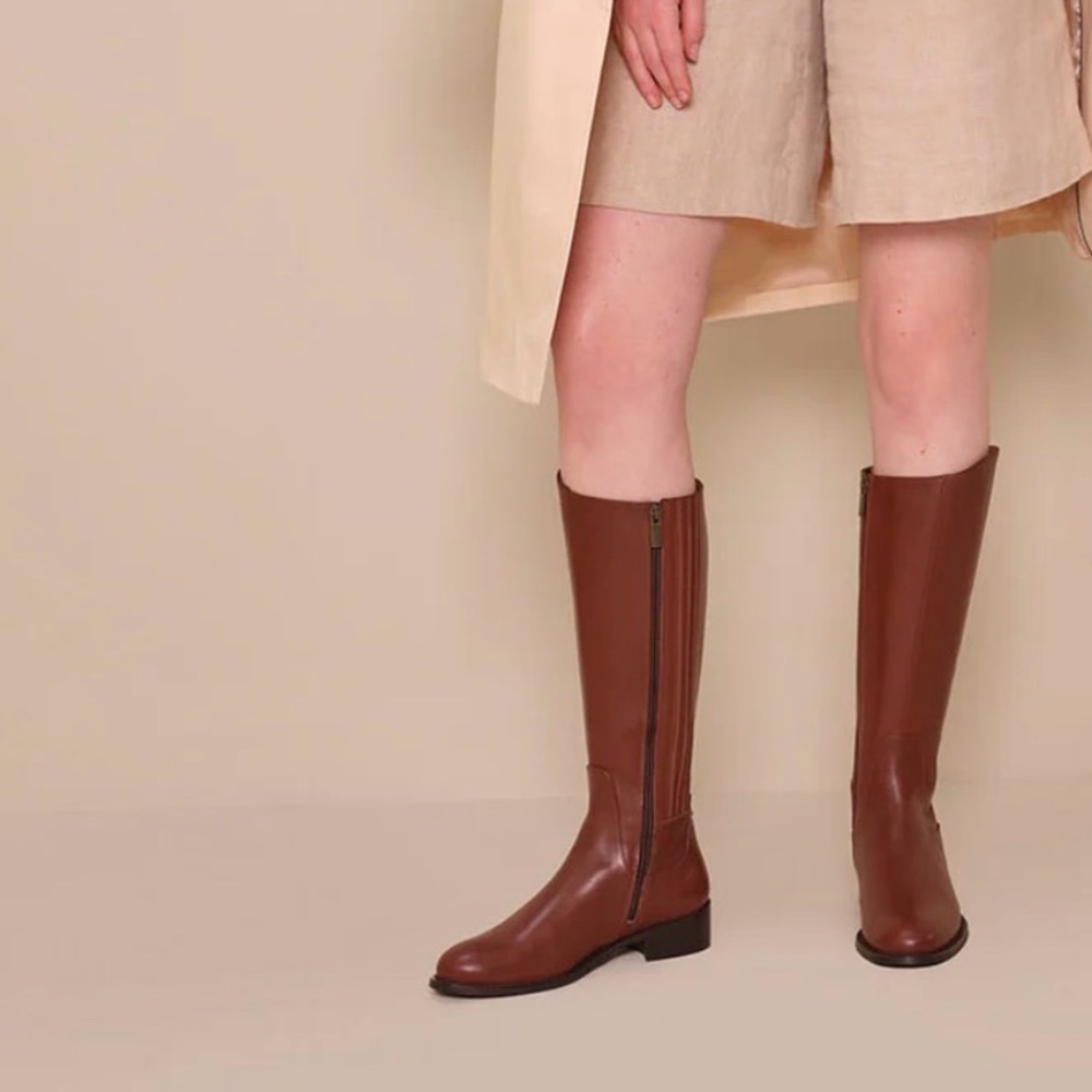 Wide Calf Leather Boots